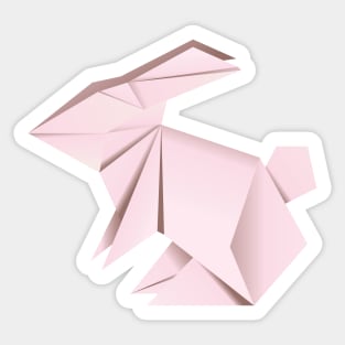 Pink origami rabbit Sticker